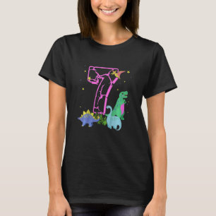 Camiseta Crianças Cute Dinossauros Rock De 7 Anos Celebram