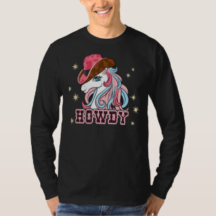 Camiseta Crianças Cute Horse CowGirl Western Southern Girls