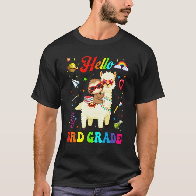 Camiseta Crianças Cute Llama Llama De Terceiro Grau De Volt (Frente)