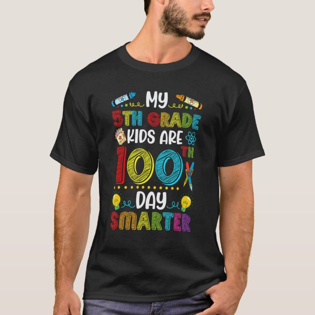 Camiseta Crianças da 5ª Série 100 Dias Mais Inteligentes do (Frente)