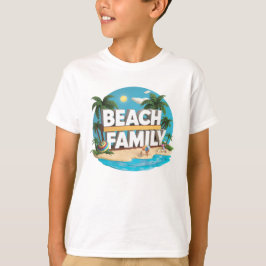 Camiseta Crianças Da Família Da Praia Colorido