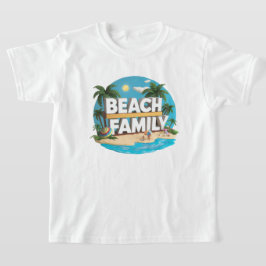 Camiseta Crianças Da Família Da Praia Colorido