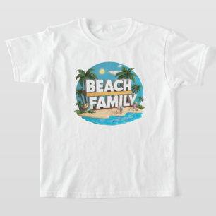 Camiseta Crianças Da Família Da Praia Colorido