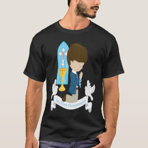 Camiseta Crianças da Primeira Comunhão Menino de Cabelo Cas