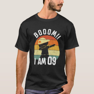 Camiseta Crianças Dabbing 9 Anos Bebendo Boom de Aniversá