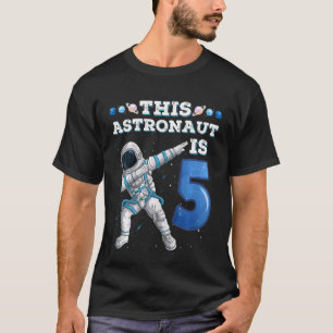 Camiseta Crianças Dabbing Astronauta 5 Anos Aniversário Boy