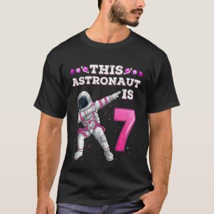 Camiseta Crianças Dabbing Astronauta 7 Anos Rapariga De Ani