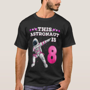 Camiseta Crianças Dabbing Astronauta de 8 Anos Rapariga de 