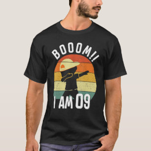 Camiseta Crianças Dabbing Birthday 9 Anos Boom