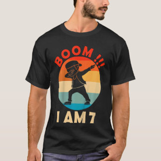 Camiseta Crianças Dabbing Boy 7 Birdday Outfit 7 Sete Anos