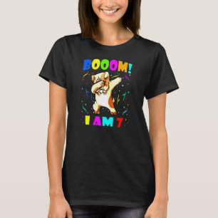 Camiseta Crianças Dabbing Bulldog Booom Eu Sou 7 Meninas 7