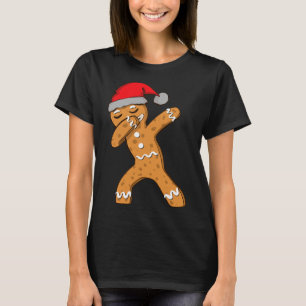 Camiseta Crianças Dabbing Dab Gingerbird Man Xmas Meninas C