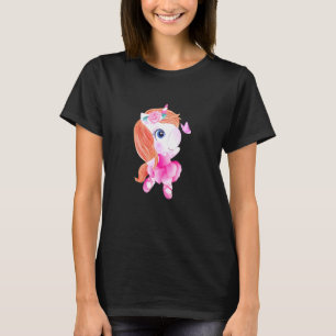 Camiseta Crianças Dança Balé Unicorn Crianças Meninas Arco-