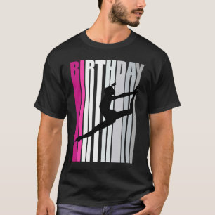 Camiseta Crianças Dança Rosa Aniversário Manter Dança Dança
