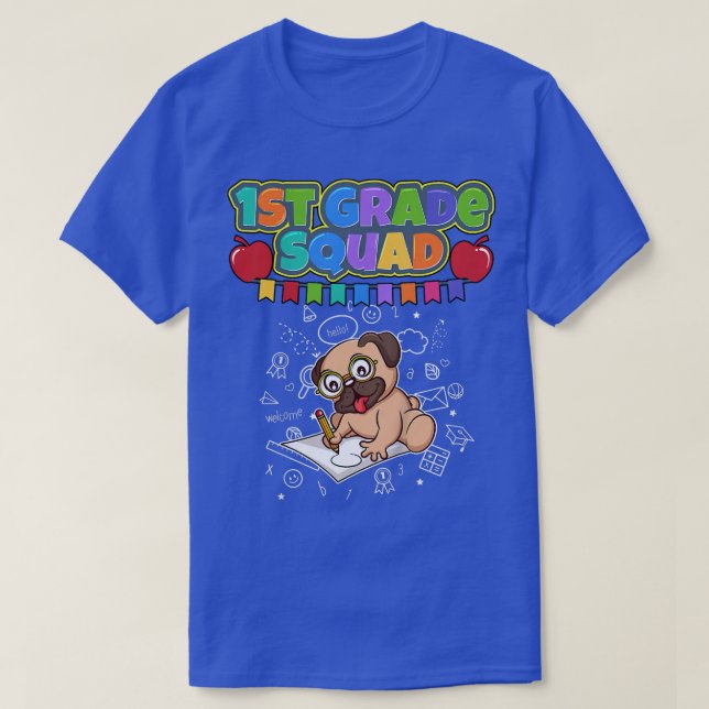 Camiseta Crianças de 1º grau Cachorro Engraçado Púg Element (Frente do Design)