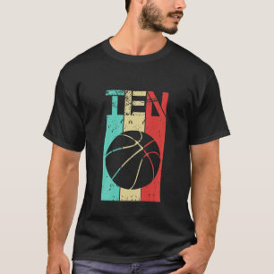Camiseta Crianças De 10 Anos Aniversário De Basquete Décimo