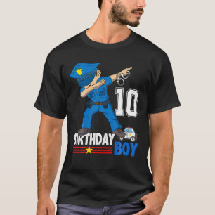 Camiseta Crianças de 10 anos Policial Oficial de Aniversári