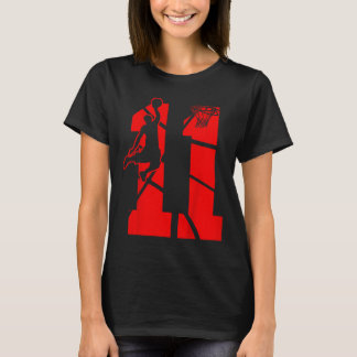 Camiseta Crianças de 11 anos de 11 de Basquete Festa de Ani