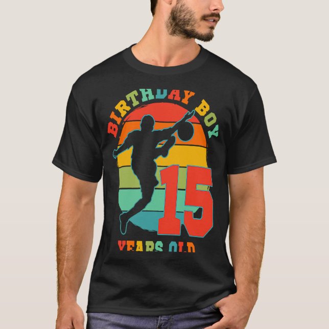 Camiseta Crianças de 15 anos Festa de aniversário de futebo (Frente)