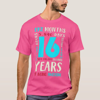 Camiseta Crianças de 16 anos Presentes com 16 anos Meninas 