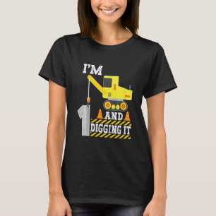 Camiseta Crianças de 1 ano Menino é meu Con de Aniversário