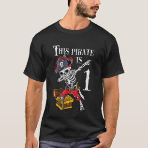 Camiseta Crianças De 1 Ano Piratas De Aniversário Dabbing P