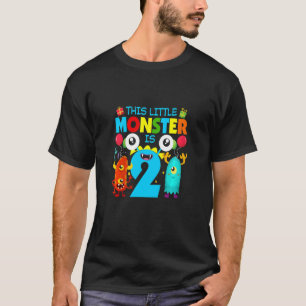 Camiseta Crianças De 2 Anos Este Pequeno Monstro É segundo