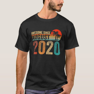 Camiseta Crianças De 2 Anos Incrível Desde Agosto De 2020 2