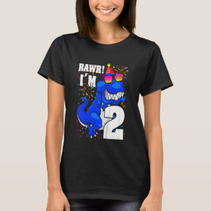 Camiseta Crianças de 2 anos Rawr Eu sou segundo aniversário