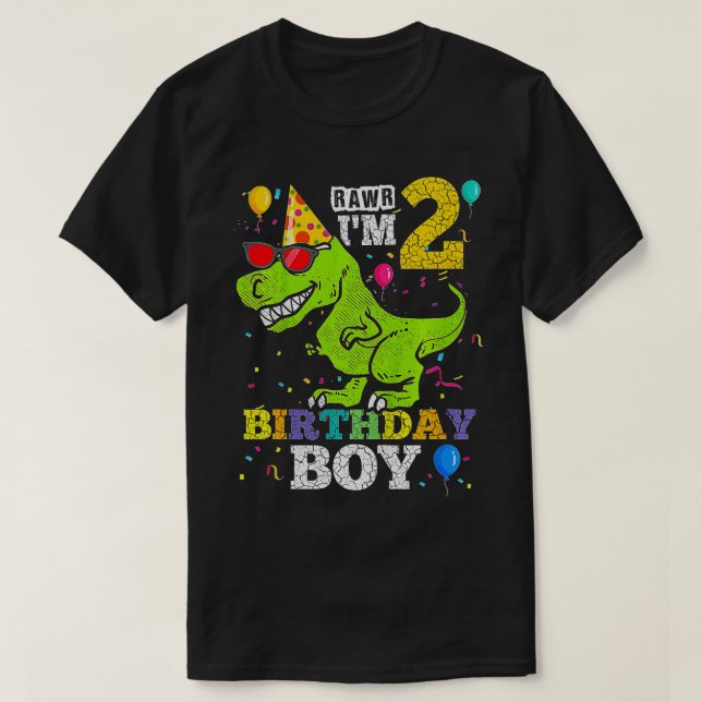 Camiseta Crianças De 2 Anos segundo aniversário Menino T Di (Frente do Design)