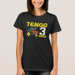 Camiseta Crianças De 3 Anos Adoram Trator De Dinossauro De