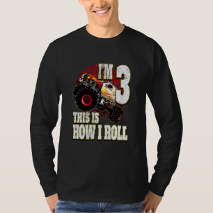 Camiseta Crianças de 3 anos Ama Caminhão Monstro