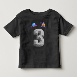 Camiseta Crianças de 3 anos Astronauta de Criança de Aniver