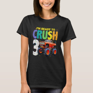 Camiseta Crianças de 3 anos Caminhão de aniversário de 3 an