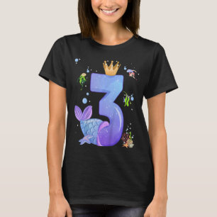 Camiseta Crianças de 3 anos celebram festa de moça de serei