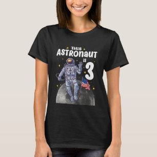 Camiseta Crianças de 3 anos Este astronauta é aniversário d