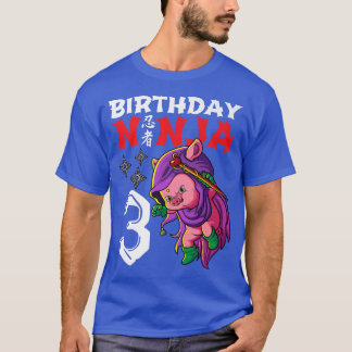 Camiseta Crianças de 3 anos Kawaii Cute Pig Japonês 3º Nasc