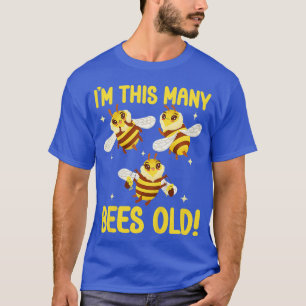 Camiseta Crianças De 3 Anos Menina Abelhas aniversário de 3