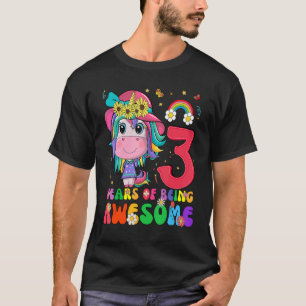 Camiseta Crianças de 3 anos Meninas adolescentes Unicorn an