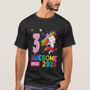 Camiseta Crianças de 3 anos Meninas adolescentes Unicórnio 