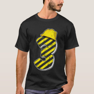 Camiseta Crianças de 3 anos Meninos de 3 festas de construç