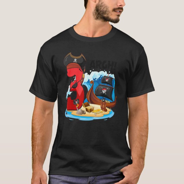 Camiseta Crianças de 3 anos piratas piratas piratas piratas (Frente)
