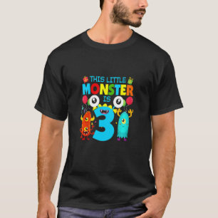 Camiseta Crianças De 3 Anos Presentes Este Monstro É 3º B