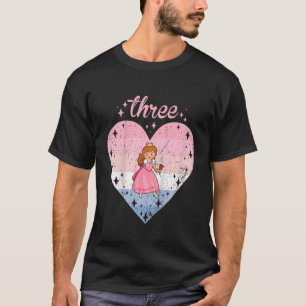 Camiseta Crianças de 3 anos Princesa Gira de Aniversário 3º
