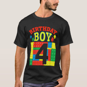 Camiseta Crianças de 4 anos Criador de tijolos de menino 4º