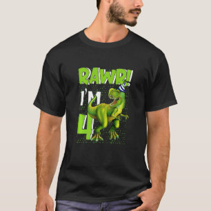 Camiseta Crianças de 4 anos Criança de 4 anos Menino Rex Di