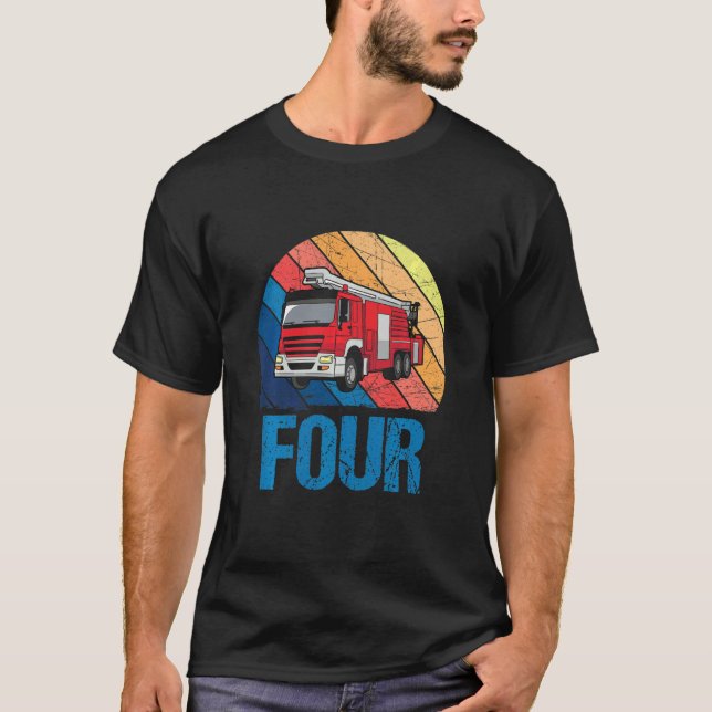 Camiseta Crianças de 4 anos de idade Rapaz do 4.º aniversár (Frente)