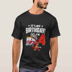 Camiseta Crianças de 4 anos  É meu 4º aniversário Menino Ca