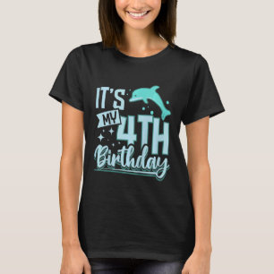 Camiseta Crianças de 4 anos É meu quarto aniversário