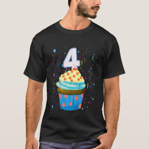 Camiseta Crianças de 4 anos É meu quarto aniversário, doce